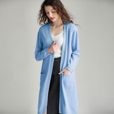 China Anti-wrinkle winter knit modest solid color long shawl sweater cardigan long shrugs for women for sale