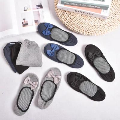 China Best-selling Aviation Slipper Tank Top Portable Folding Carry Slipper Whole Anti-slippery Indoor Mute Soft Bottom Storage Travel Slippers for sale