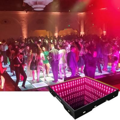 China Hotel wedding glass magnetic light up mirror led 3d dance floor colorful carpet rental price for sale