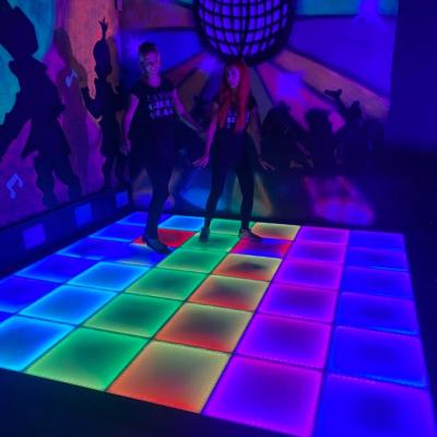 China 2022 Newest Hotel Radio Sensitive Magnet Interactive Led Dance Floor For Party Wedding Decorations for sale