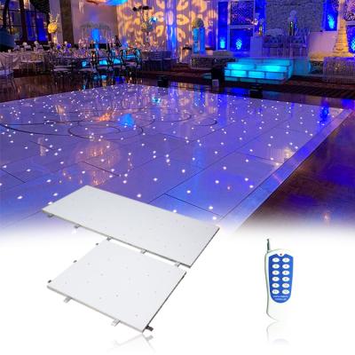 China White Warehouse RGB Glitter Box Deck Nightclub Backyard Starlight DJ Dance Floor and Ramp for sale