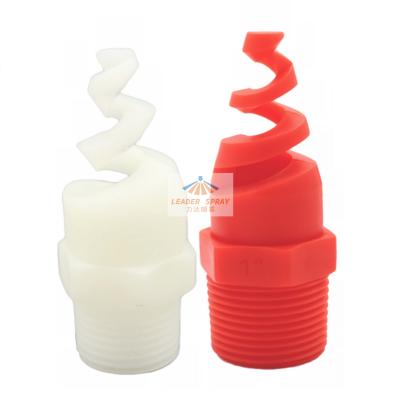 China Building material shops plastic/pom/pp red/white 90/120 degree cavity cone pigtail jet spiral nozzle for sale