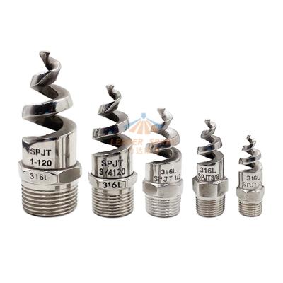 China Stainless Steel SS 316 Umbrella Propeller Screw Helical Spjt Spiral Spray Nozzle Dust Collector Cooling Tower Spray Nozzle for sale