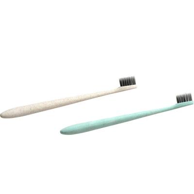 China Nordic Wheat Straw Small Head Soft Hair Charcoal Bamboo Bag Easy To Use Reusable Couple Adult Toothbrush for sale