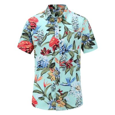 China Anti-pilling New Fashion Logo Beach Flowers Custom Made Luxury Shirt For Men Printed for sale