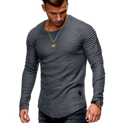 China 2022 New Custom Anti-wrinkle Fashion Solid Color Long Sleeve T-shirt For Men for sale