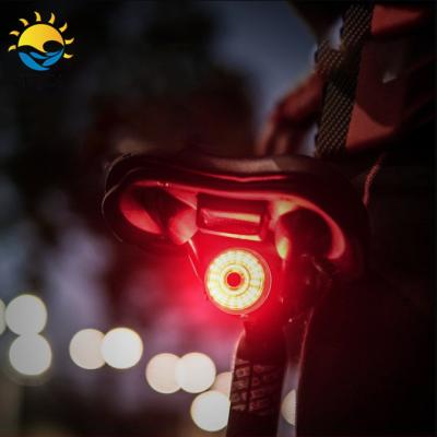 China Night Riding Smart Bicycle Brake Light Mountain Sensor LED USB Rechargeable Warning Light Bike Tail Light for sale