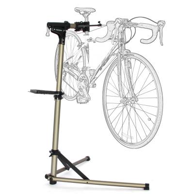 China Can Be Folded Aluminum Alloy Professional Bicycle Folding Stand Rack Storage Bicycle Repair Rack Adjustable Rack for sale