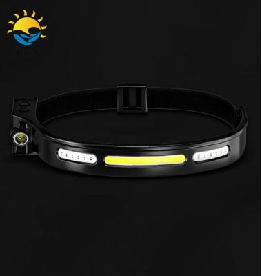 China Night Climbing Waterproof Head Light Night Light Waterproof COB Mountain Bike Sensor Outdoor Camping Mount Fishing Light for sale