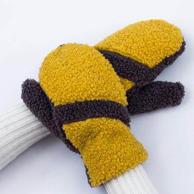 China Plain Customize Wind Proof Mitten Wool Fabric Wholesale Soft Outdoor Mittens for sale