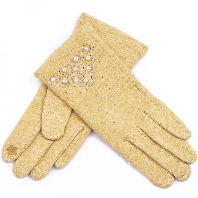 China Simple Women Fashion Fabric Knitting Gloves With Soft And Comfortable Touch Screen Gloves For Lady for sale