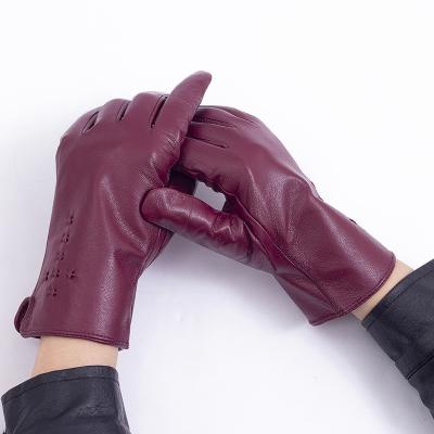 China Good Quality Guanti DA Donna Winter Fashion Accessories Leather Simple Gloves For Lady for sale