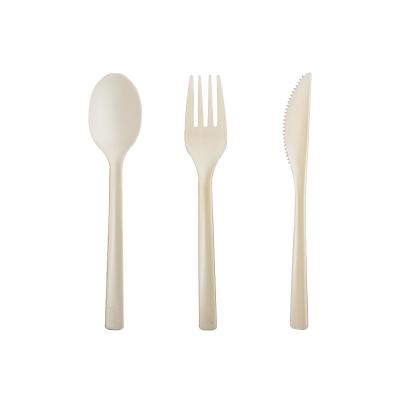 China 100%biodegradable eco-friendly tableware eco-friendly disposable flatware take away food fork 6 inch plastic disposable cornstarch fork for sale