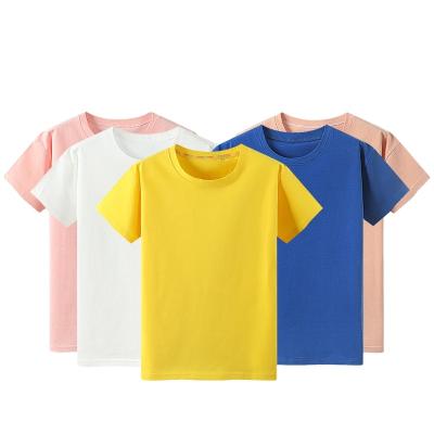 China Custom Logo Spot Wholesale Children's Clothing Breathable Customization Cotton Children's T-shirt Round Neck Pure Short Sleeve T-shirt for sale