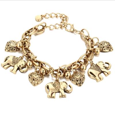 China Wholesale New Design CLASSIC Alloy Charm Heart Elephant Fancy Anklet Bracelet for sale