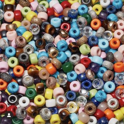 China New Natural Stone CENDA Strong Stone Beads Colorful Jewelry Geometric Pattern Handmade Loose Beads Wholesale for sale