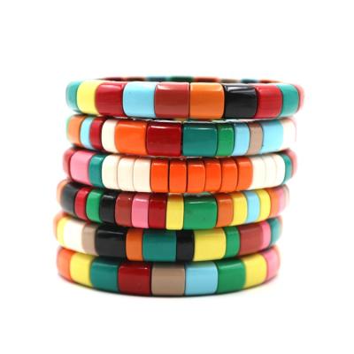 China Wholesale BOHEMIA Alloy Fashion Handmade Enamel Jewelry Lover Enamel Bangle Bracelet Manufacturers for sale