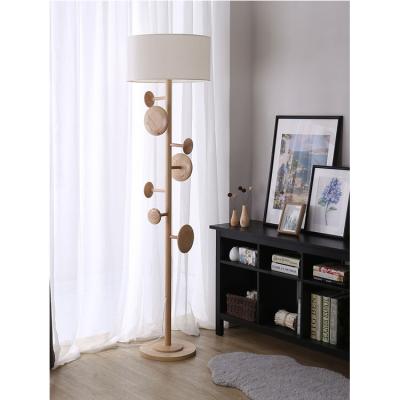 China Residential Creative Floor Lamp Coat Rack Nordic Solid Wood Floor Lamp for sale