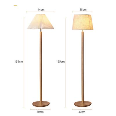 China 2022 Residential Hot Sale Floor Lamp Nordic Simple Pleated Solid Wood Floor Lamp for sale