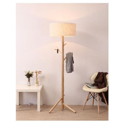 China Residential Vertical Floor Lamp For Bedroom Living Room Wooden Coat Rack Floor Lamps for sale