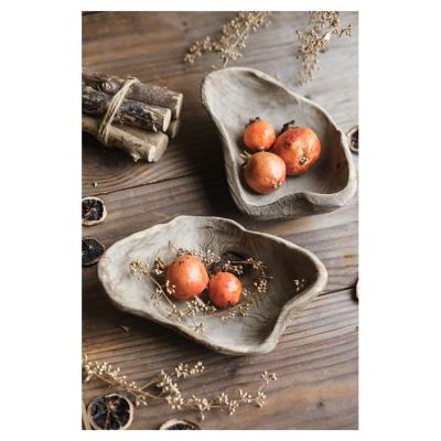 China Wooden Lotus Leaf Tray Snack Fruit Kitchen Home Ornaments Serving Tray for sale