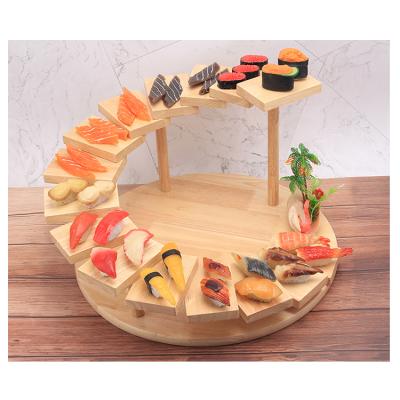 China Creative Kitchen Sushi Platter Tray Wooden Tray Wooden Steps for sale