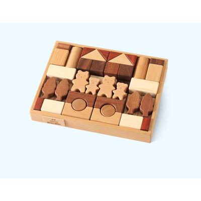 China Large Particle Wooden Building Block Sets DIY TOY Baby Wooden Building Blocks Jigsaw Gift Advanced Customization Without Gnawing Paint for sale