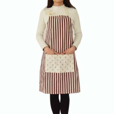 China Good Price Nordic Style Cotton Kitchen Apron Pocket Cartoon Kitchen Apron China Manufacturer Big And Stripe Canvas Apron for sale