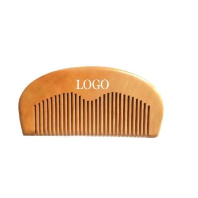 China LOGO Private Label Pocket Size Travel Hair Comb Custom Natural Peach Wooden Beard Comb For Travel for sale