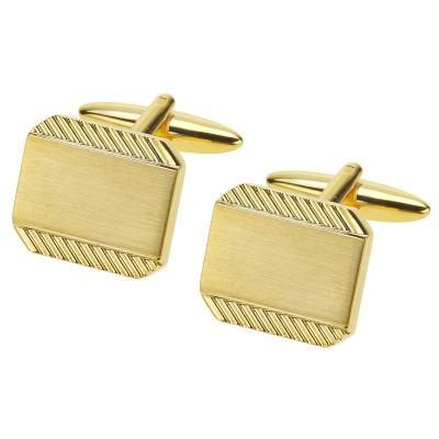 China Fashion Accessories Men's Brush Gold Chic Business Formal Cufflinks For Shirts for sale