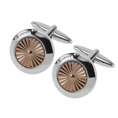 China Fashion Accessories Two Tone Rose Gold Silver Tuxedo Cufflinks For Men for sale