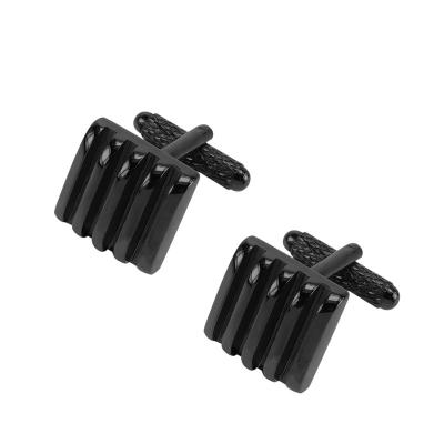 China High Quality Custom Made Brass Mens Executive Silvery Black Cufflinks For Suit for sale