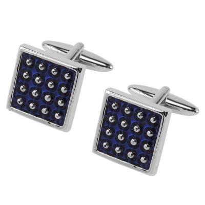 China Custom Fashion Accessories Transparent Blue Enamel Dotted Cufflinks for sale