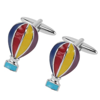 China Fashion Accessories Novelty Enamel Hot Air Balloon Logo Cufflinks Custom Made for sale