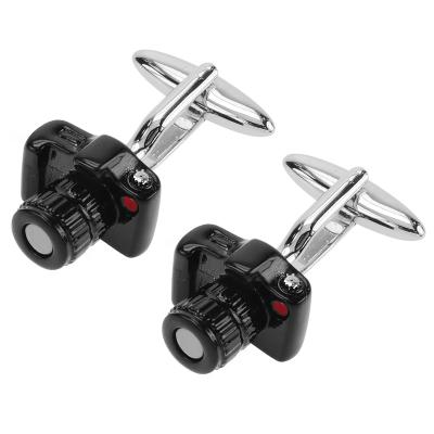 China Fashion Accessories Camera Photo Shoot Novelty Funny Black Cufflinks for sale