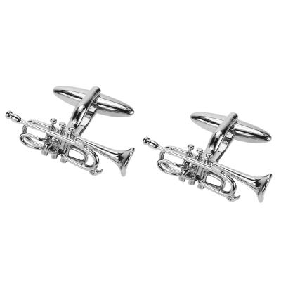 China Popular Fashion Accessories Trumpet Musical Instrument Cufflinks for sale