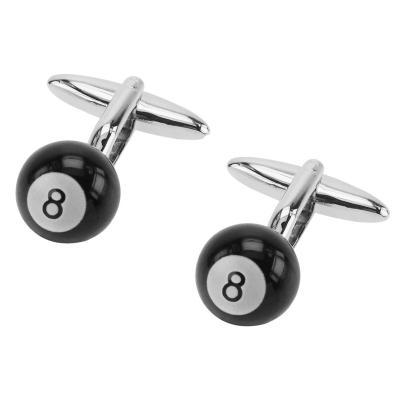 China Fashion Accessories Wedge Sports Black Eight Ball Billiard Novelty Cufflinks for sale