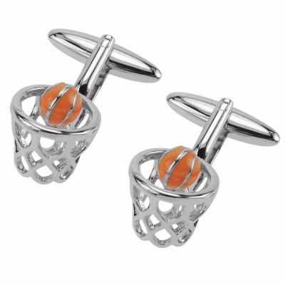 China Fashion Accessories Popular Game Basketball Hoop Sports Lover Cufflinks For Men for sale