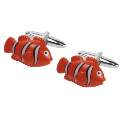 China Fashion Accessories Handsome Design Clown Fish Ocean Animal Cufflinks Men for sale