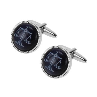 China Brass& Resin New Blue Cateye Measure of Justice Cufflinks Attorney for sale