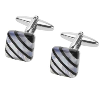 China Fashion Accessories Black Onyx Silver BROOM Tuxedo Identifying Studs Cufflink for sale