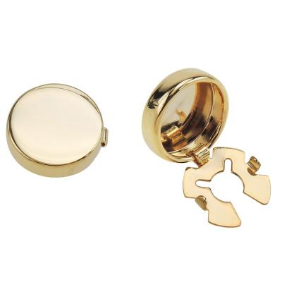 China Other Aformen 15mm Gold Blank Brass Button Covers Cufflinks For Men for sale