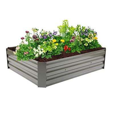 China Europe DIY Galvanized Planter Raised Garden Bed Steel Potting Station 120 X 120 Cm for sale