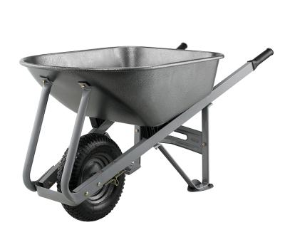 China North America Pneumatic Handle 6 cu ft Wheelbarrow Stable Steel Tub Leg Industrial Cart for sale