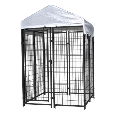 China Breathable 8x4x4 Ft Large Dog Kennel Powder Coated Heavy Duty Indoor Outdoor Kennel Kennel With Roof Cover for sale