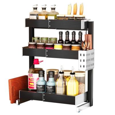 China High Quality Freshness Preservation Serving Kitchen 3 Layer Large Capacity Spice Organizer Rack Jar for sale