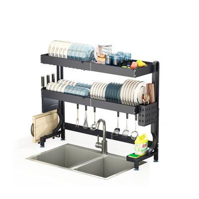 China Wholesale Mordern 2 Tier Kitchenware Dish Rack Stainless Steel Over Sink Dish Drainer Rack for sale