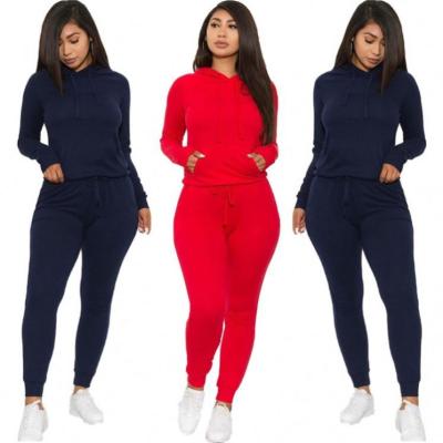 China New fashion casual solid design autumn and winter women's two-piece women's anti-static 2-piece set for sale