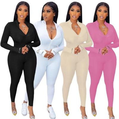 China Breathable Winter One Piece Jumpsuits Woman Long Sleeve Nightclub Overalls for sale