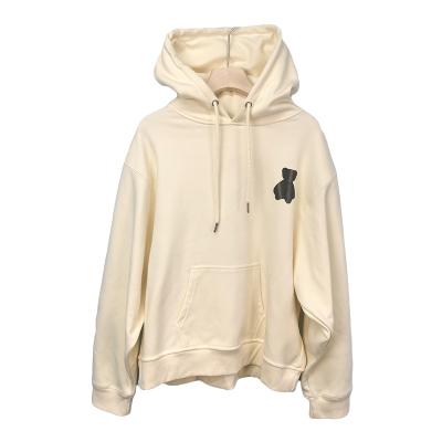 China Durable Front And Back Bear Print Doll Sleeve Loose Top Couples Hooded Sweatshirt for sale